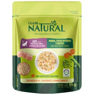 Racao Umida Guabi Natural Gatos Frango, Cereais Integrais e Vegetais 1